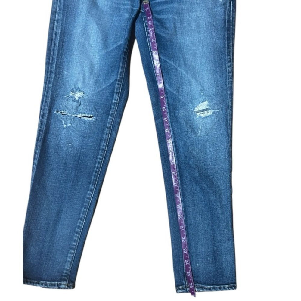 Moussy Denim Jeans Low Mid Rise Skinny Distressed Size 27 medium Wash - Picture 2 of 8
